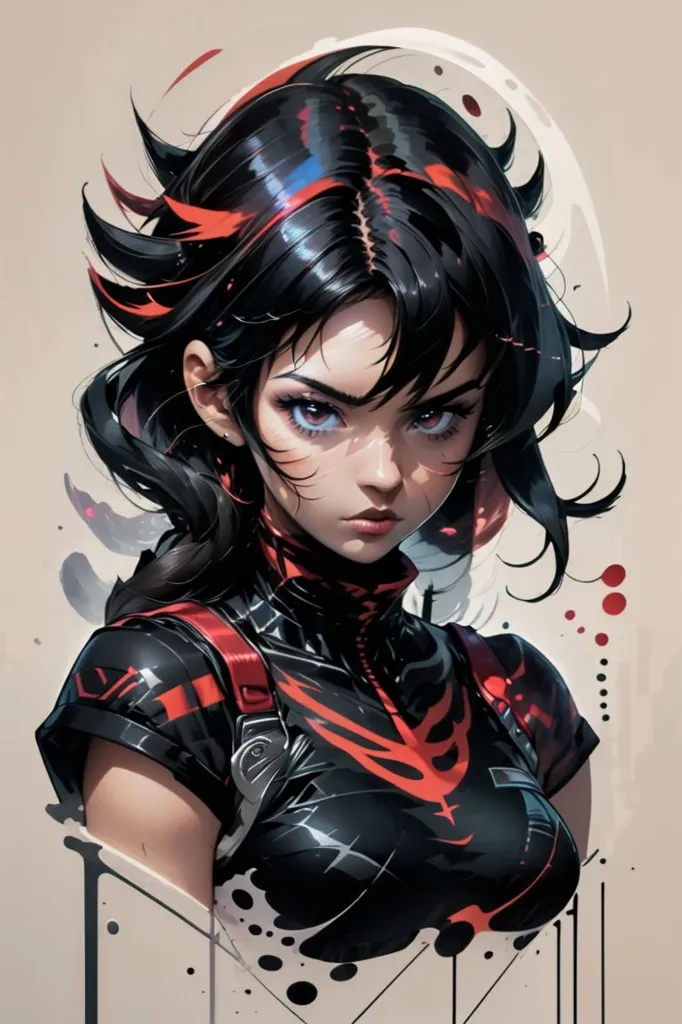 anime shounen illustration portrait of an anime cyberpunk girl with black hair and red streaks, wearing a stylish outfit in the style of [Atey Ghailan](https://goo.gl/search?artist%20Atey%20Ghailan), J Scott Campbell, [Krenz Cushart](https://goo.gl/search?artist%20Krenz%20Cushart), [Tom Bagshaw](https://goo.gl/search?artist%20Tom%20Bagshaw), [Greg Rutkowski](https://goo.gl/search?artist%20Greg%20Rutkowski), [Alphonse Mucha](https://goo.gl/search?artist%20Alphonse%20Mucha), [Loish](https://goo.gl/search?artist%20Loish), in the style of Disney animation, 2d game art, ultra detailed, sharp focus, studio lighting --ar 85:128