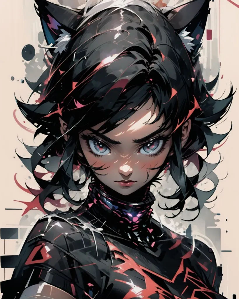 Anime style illustration of an anime catgirl, with black hair and short bangs, wearing a futuristic outfit with a cyberpunk design, portrait, digital art in the style of [Artgerm](https://goo.gl/search?artist%20Artgerm), [Greg Rutkowski](https://goo.gl/search?artist%20Greg%20Rutkowski), [James Gilleard](https://goo.gl/search?artist%20James%20Gilleard), [Jack Kirby](https://goo.gl/search?artist%20Jack%20Kirby), [Makoto Shinkai](https://goo.gl/search?artist%20Makoto%20Shinkai), [Michael Komarck](https://goo.gl/search?artist%20Michael%20Komarck), Miyazaki, [WLOP](https://goo.gl/search?artist%20WLOP), [Yoshitaka Amano](https://goo.gl/search?artist%20Yoshitaka%20Amano), Yoji Shonji with vibrant colors, on a white background, with intricate details, cinematic lighting, sharp focus, high resolution, hyper realistic, hyper detailed. --ar 51:64