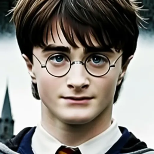 This is a picture of Harry Potter, a fictional character and the protagonist of J. K. Rowling's fantasy novel series of the same name. He is portrayed by actor Daniel Radcliffe in the film adaptations of the books. Harry is a young wizard who attends Hogwarts School of Witchcraft and Wizardry. He is known for his distinctive lightning bolt-shaped scar on his forehead, which he received when he was a baby when the dark wizard Voldemort killed his parents and tried to kill him. Harry is a kind and courageous boy who is loyal to his friends and always stands up for what he believes in. He is a powerful wizard and has a natural talent for flying. Harry is a hero to many people in the wizarding world and is considered to be the Chosen One who will defeat Voldemort.