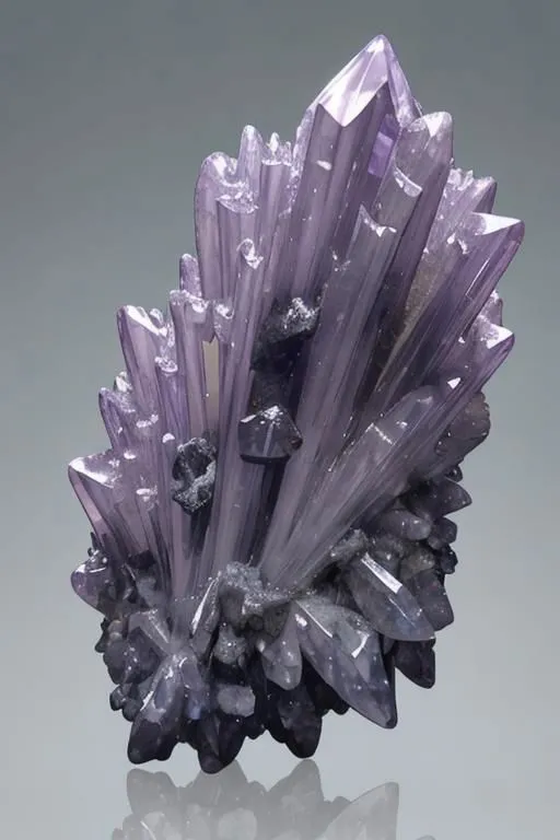 This is a Benitoite crystal. It is a rare mineral that is only found in a few places in the world. It is a beautiful purple color and is prized by collectors. This particular crystal is from the Benitoite Mine in San Benito County, California.