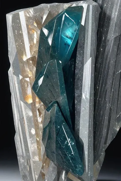 This is a beautiful and rare mineral specimen of teal-colored Apatite crystals. It is a stunning combination of colors and a true work of art from nature. The Apatite crystals are perfectly formed and have a beautiful luster. The colors are so vibrant and intense. The specimen is in excellent condition and would be a great addition to any mineral collection.