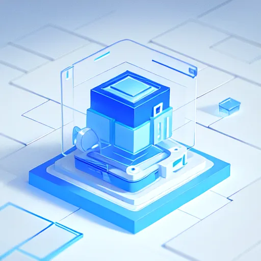 A 3D illustration of a blue and white data center. The data center is made up of multiple servers and storage devices. It is powered by a large battery. The data center is located in a cold, secure location.