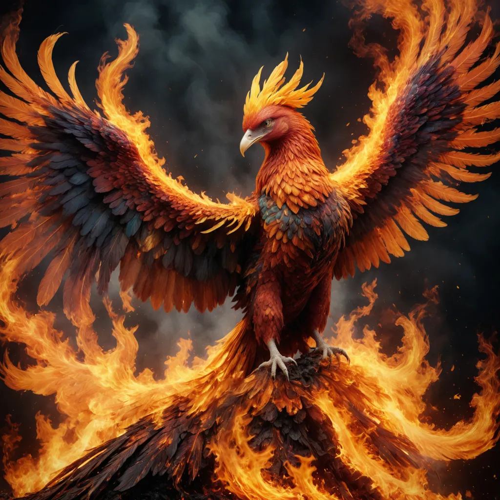 The phoenix is a mythical bird that is said to rise from the ashes of its predecessor. It is a symbol of hope, renewal, and transformation. The phoenix is often depicted as a large, brightly colored bird with a long tail. It is said to be able to fly high into the sky and to be able to withstand great heat. The phoenix is a powerful symbol that has been used in many different cultures throughout history.