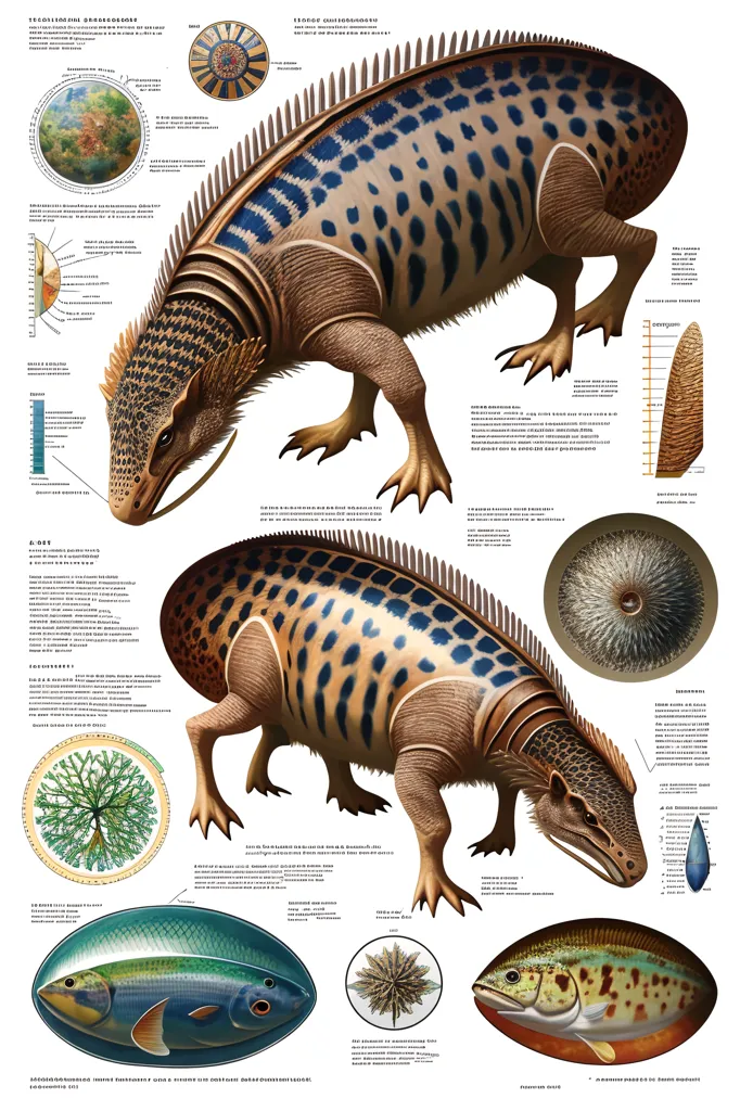 The image depicts two synapsids, which are theorized to be the ancestors of mammals. The synapsids are both shown in a naturalistic setting, with one standing on the ground and the other swimming in a river. The synapsids are both drawn in great detail, with their fur, scales, and other features clearly visible. The synapsids are also shown in various poses, which helps to illustrate their anatomy and movement. The synapsids are both depicted as being active and alert, which suggests that they are well-adapted to their environment. The synapsids are also shown in a variety of colors, which helps to make them more visually interesting. The image is drawn in a realistic style, which helps to make the synapsids appear more lifelike. The image is also drawn in a way that is both informative and engaging, which makes it a valuable resource for anyone who is interested in learning more about synapsids.