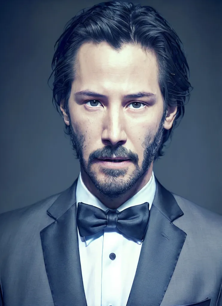 This is a picture of Keanu Reeves, a Canadian actor. He is best known for his roles in The Matrix trilogy, John Wick, and Speed. He is also known for his philanthropy.