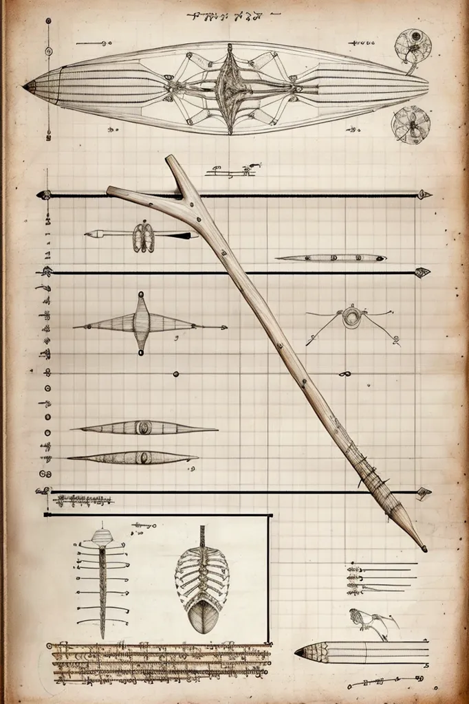 A imagem é um desenho técnico detalhado de um lápis. Ele mostra o lápis de diferentes ângulos e em corte transversal, com dimensões e outros detalhes técnicos.