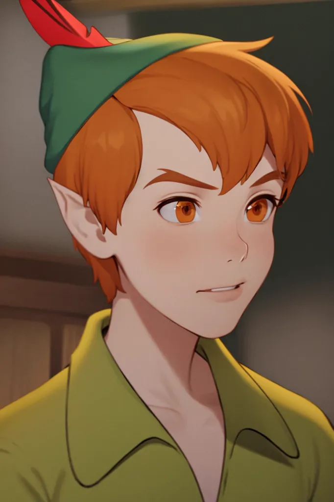 This is an image of Peter Pan, a fictional character created by Scottish novelist and playwright J. M. Barrie. He is a mischievous boy who can fly and never grows old. Peter Pan is the protagonist of the 1904 play Peter Pan, or The Boy Who Wouldn't Grow Up, and its 1911 novelization Peter and Wendy. He also appears in other works by Barrie, including the 1906 novel Peter Pan in Kensington Gardens and the 1917 novel The Little White Bird.

Peter Pan is typically depicted as a young boy with pointed ears, a mischievous smile, and a carefree attitude. He wears a green tunic and a feathered cap, and he carries a sword. Peter Pan is known for his ability to fly, which he does with the help of pixie dust. He is also known for his adventures with the Lost Boys, a group of boys who live with him in Neverland.

Peter Pan is a complex and multifaceted character. He is often seen as a symbol of childhood innocence and freedom, but he can also be seen as a selfish and irresponsible boy. Peter Pan's refusal to grow up has been interpreted in many ways, but it is often seen as a metaphor for the human desire to avoid responsibility and adulthood.

Peter Pan has been adapted into numerous films, television shows, and other works of art. He is one of the most popular and enduring characters in children's literature.