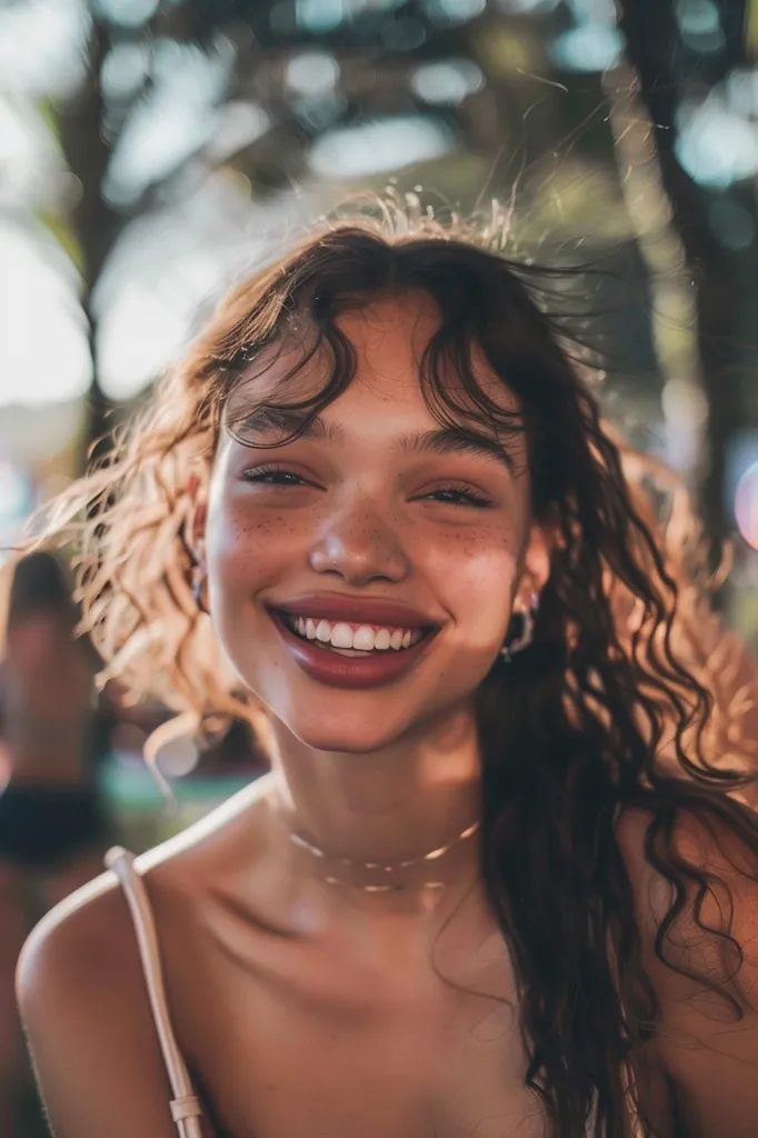 Candid snapchat photo of 24 year old woman smiling in a psychedelic festival --chaos 0 --ar 2:3 --style raw --cref https://s.mj.run/C2oAUMxv0mg https://s.mj.run/1M3HPok8WYY https://s.mj.run/Mk2DyO_sJOg https://s.mj.run/Fv19xI_Gdc0 https://s.mj.run/PoZ1QE18O10 https://s.mj.run/q5s2ciGYDHA --stylize 0
