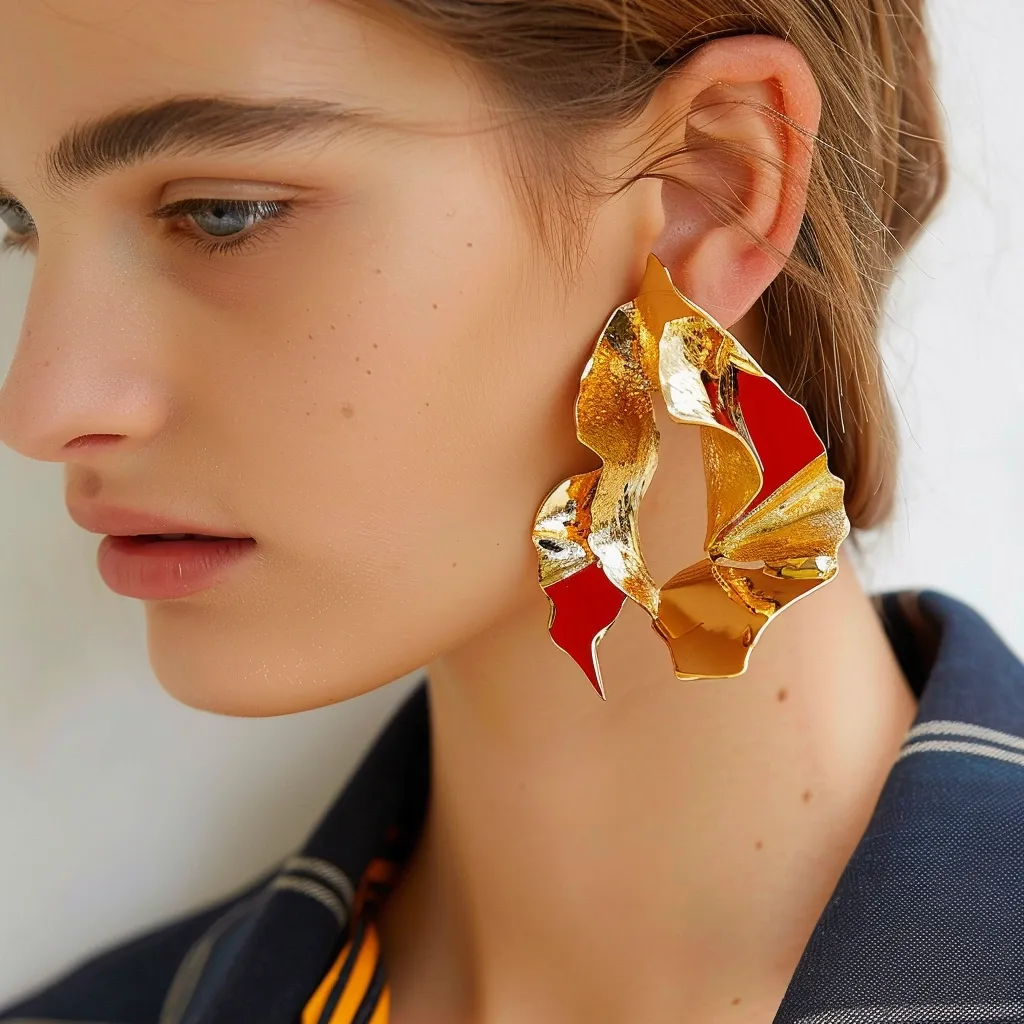 a modern minimal abstract earring sold in v&A museum in London, --sref https://s.mj.run/-USzHSZtuH0