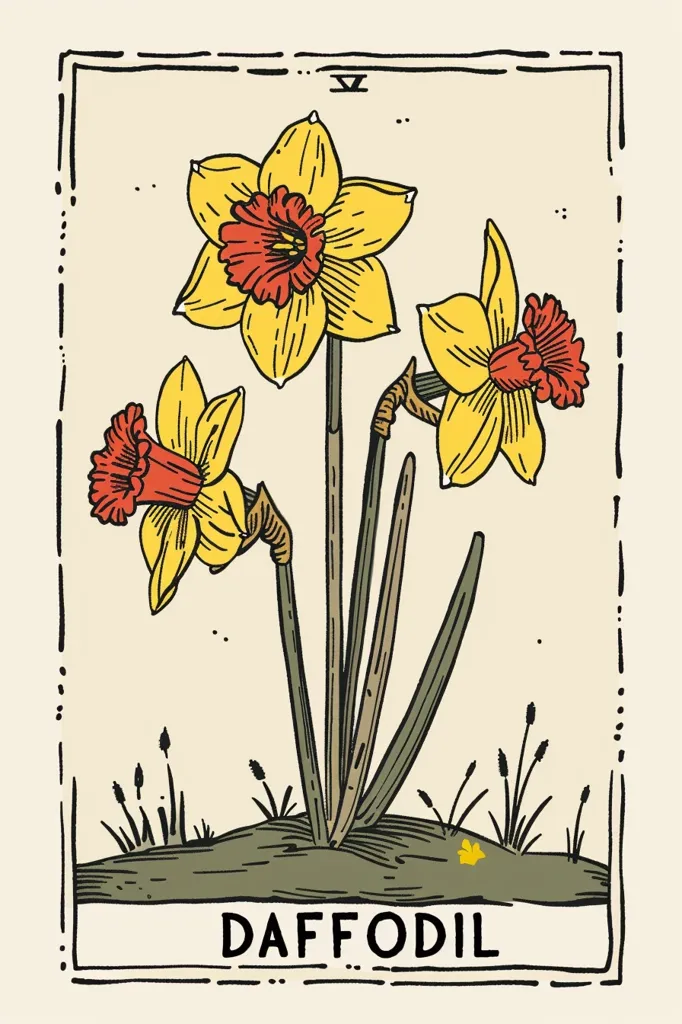 The daffodil is a flower that symbolizes rebirth and new beginnings. It is a bright and cheerful flower that is often associated with spring. The daffodil is a popular flower to give as a gift, and it is also a popular flower to use in decorations.
