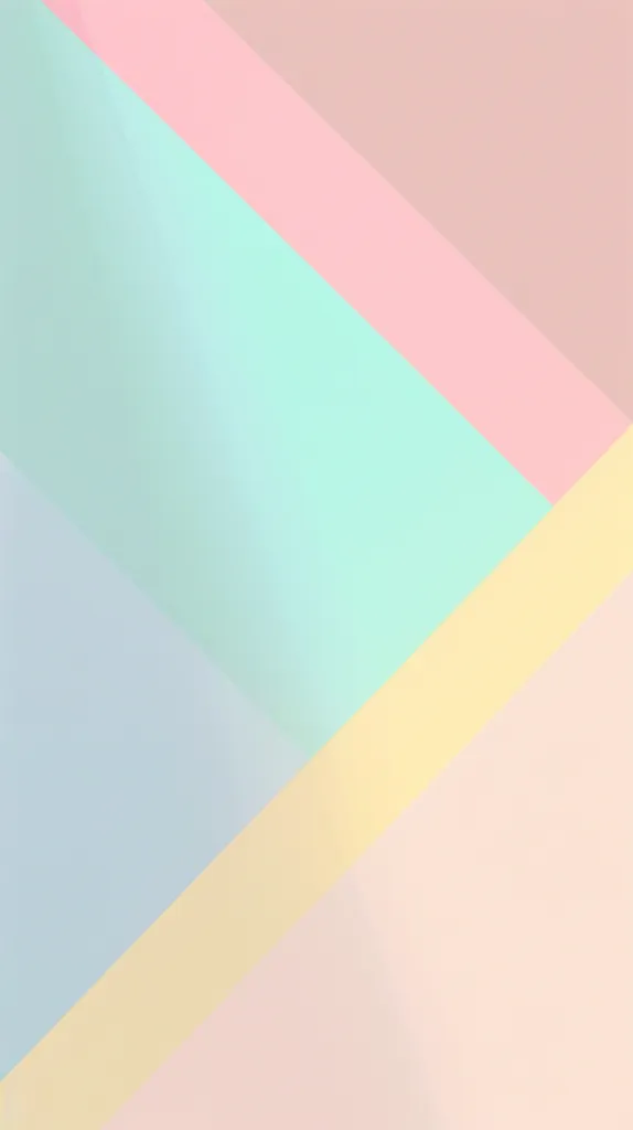The image is a simple abstract background of four pastel colors arranged in a geometric pattern. The colors are light pink, light blue, light yellow, and a pale peach. The colors are muted and soft, creating a gentle and serene feel. The image is made up of flat shapes, with a slight blur to them. The background would be perfect for a simple and minimalist design.