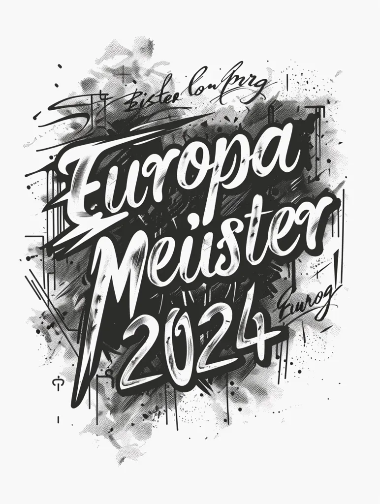 The image is a graphic design with a black and white grunge style. It features the words \