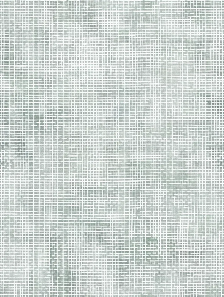 The image shows a seamless pattern of a fine, white grid overlaid on a pale grey background. The grid is slightly blurred, creating a textured effect. The pattern is subtle and understated, evoking a sense of calm and simplicity.  It could be used as a background for various design projects.