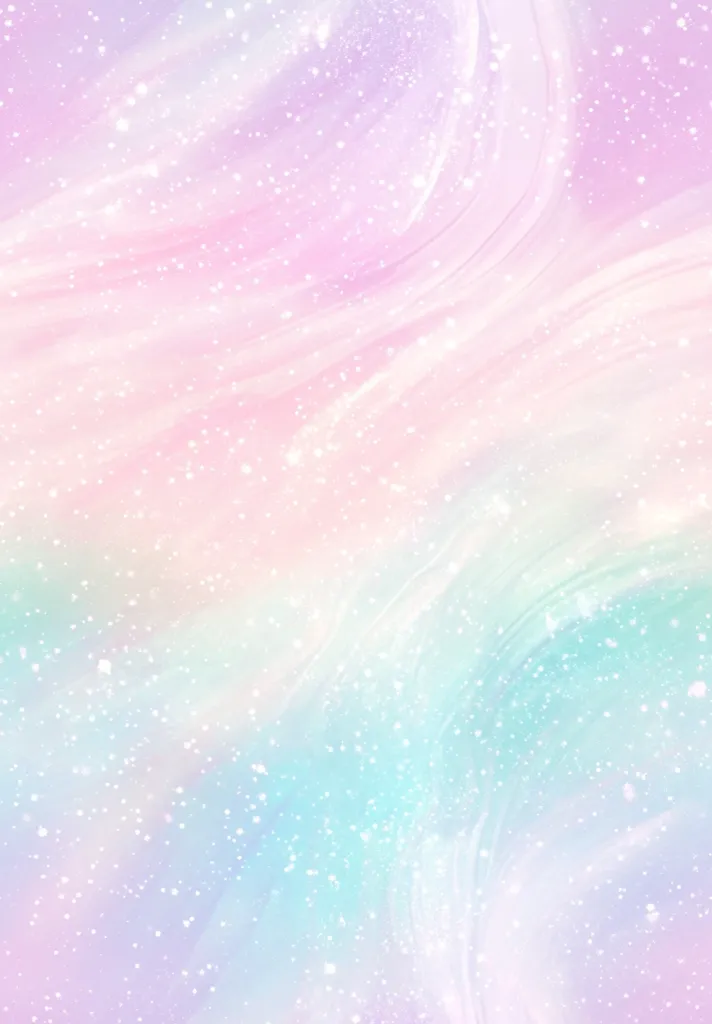 The image is a soft, ethereal background with a gradient of pastel pink, purple, and blue hues. It features delicate, swirling patterns that resemble clouds or smoke, creating a dreamy and whimsical atmosphere. Scattered throughout the image are tiny white dots, adding a touch of sparkle and magic. The overall effect is one of gentle beauty and tranquility.
