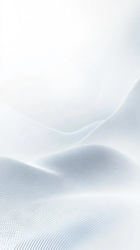 The image shows a white, abstract background with a subtle pattern of lines and dots. The pattern creates a soft, undulating effect, resembling a flowing fabric or a gentle wave. The overall impression is one of cleanness, simplicity, and tranquility. The white color evokes a sense of purity, space, and calmness. The image could be used as a backdrop for various purposes, such as presentations, websites, or social media posts.