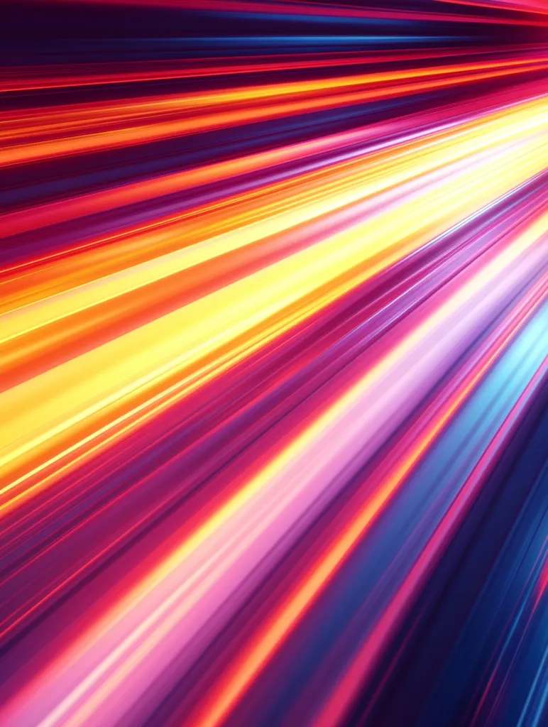 The image depicts a vibrant and dynamic abstract background, showcasing a gradient of colors.  It features a burst of radiating light, creating a sense of motion and speed. The colors shift from a deep blue in the background to a bright yellow and orange in the foreground.  The image evokes a feeling of energy and excitement, resembling a futuristic or technological theme.  The bold, contrasting colors and diagonal lines create a striking visual impact.