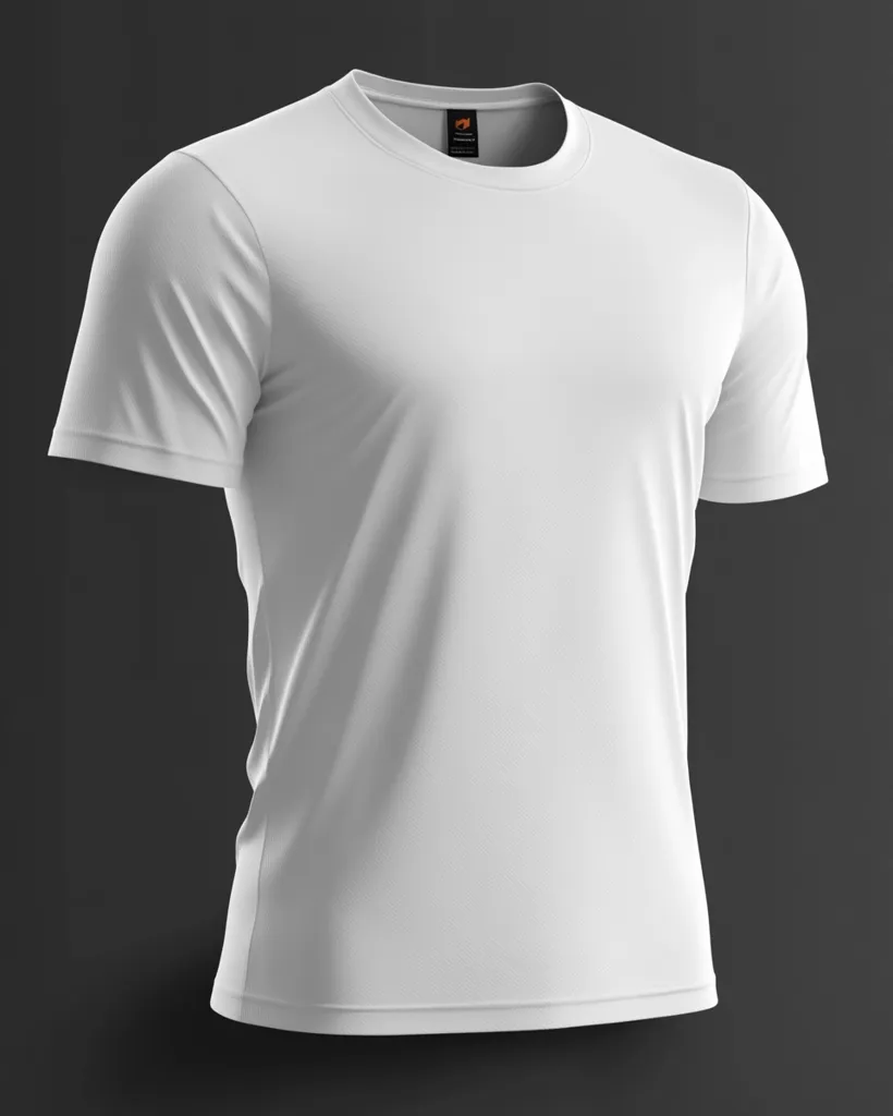 A plain white t-shirt with short sleeves and a crew neck is shown against a dark gray background. The shirt appears to be made of a soft, comfortable fabric. It is a simple and classic garment that can be dressed up or down.