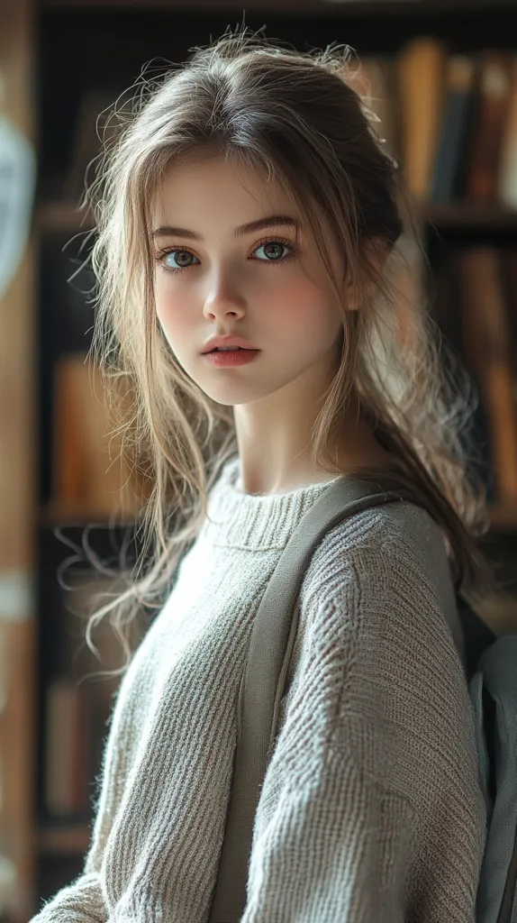 Modern, bright, and luxurious images that are suitable for children,extrem details, sharp and crisp realistic image, photorealistic style image of The student answered doubtfully when asked. --ar 9:16 --s 750 --style raw