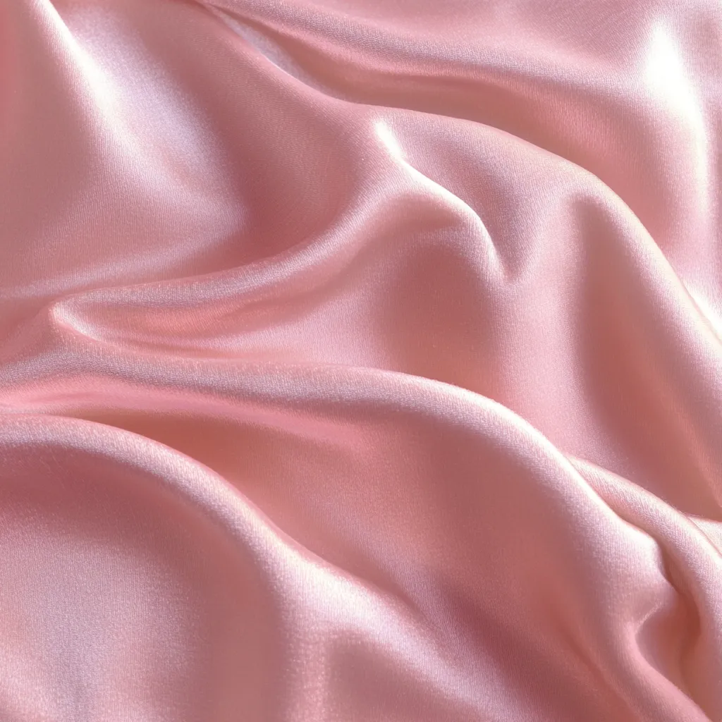 The image shows a close-up of soft, blush pink silk fabric.  The luxurious material is draped in gentle folds and curves, creating a smooth, flowing texture.  The subtle sheen of the silk reflects light, highlighting its delicate and elegant appearance. The overall impression is one of smoothness, luxury, and refined beauty.