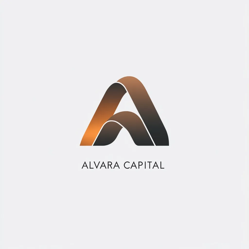 The logo for Alvara Capital features a stylized uppercase "A" formed from overlapping, curved shapes.  The color gradient transitions from a warm copper tone to dark grey, creating a sense of depth and sophistication. The "A" is clean and modern, suggesting stability and growth, fitting for a financial institution.  The company name is placed below the logo in a simple, sans-serif font.