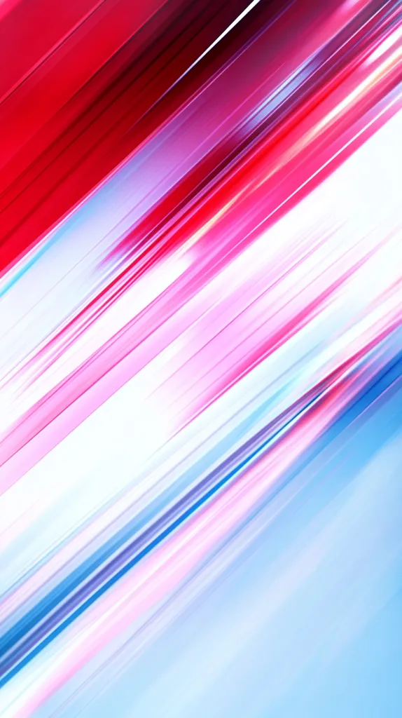 An abstract image features diagonal, brightly colored streaks of red, pink, and blue against a white background. The streaks are blurred, creating a sense of motion and speed.  The colors blend and transition smoothly, giving a vibrant, energetic feel. The overall effect is modern and dynamic.