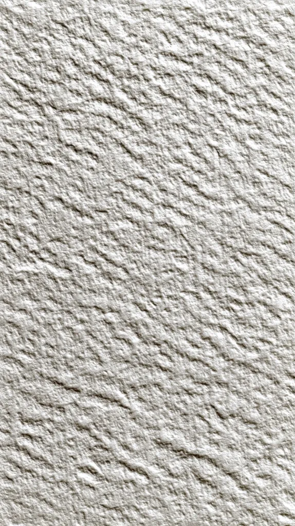 The image shows a close-up texture of a light gray, rough surface.  The surface appears to be made of a material with a heavily textured, almost granular, appearance.  The texture is uneven, with numerous small bumps and undulations creating a three-dimensional effect. The overall tone is consistent, with subtle variations in shading emphasizing the depth of the texture.