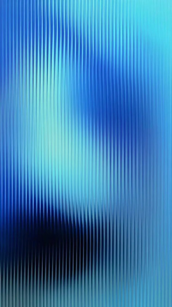The image shows a textured background with vertical, ribbed lines in shades of blue. The colors transition from a lighter, almost teal blue at the top to a darker, deeper blue at the bottom.  The effect is similar to looking through a textured glass or plastic surface, creating a blurred, abstract impression.