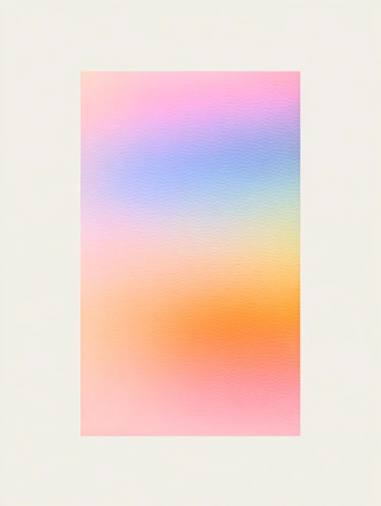 The image shows a pastel-colored gradient background.  The colors transition smoothly from light pink at the top and bottom to a light blue in the middle, with a band of pale orange/yellow separating the pink and blue hues.  The texture resembles a slightly grainy watercolor or pastel wash. The overall effect is soft, dreamy, and visually calming.