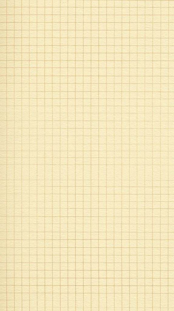 The image shows a close-up view of a sheet of graph paper.  The paper is a pale cream or beige color, and the grid lines are a slightly darker, yellowish-brown. The grid is composed of uniformly sized squares, creating a consistent and evenly spaced pattern across the entire surface. The texture of the paper appears slightly rough, suggesting a possible matte finish.