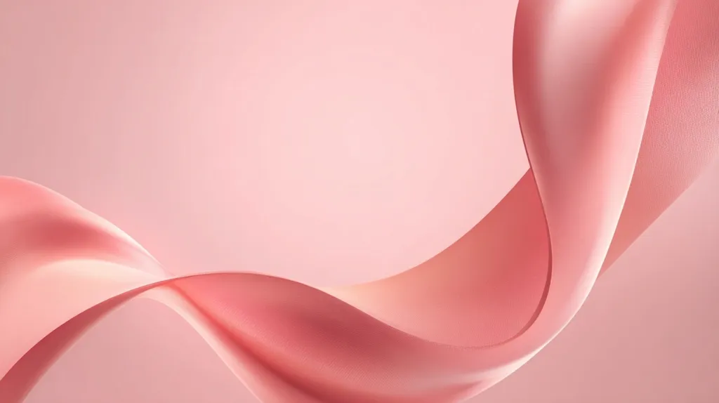 A soft pink, flowing fabric drapes across a pale pink background.  The fabric's gentle curves and subtle light reflections create a smooth, elegant aesthetic. The image evokes a feeling of serenity and luxury, with a minimalist design emphasizing the texture and color of the material.  The composition is simple yet visually appealing, ideal as a background or for design purposes.