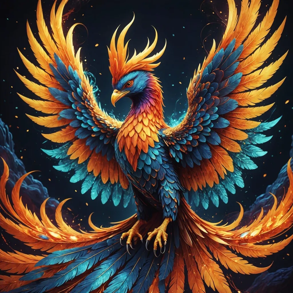 The phoenix is a mythical bird that is said to be a symbol of hope and renewal. It is said to be able to rise from the ashes of its own destruction and be reborn anew. The phoenix is often depicted as a beautiful bird with bright, fiery feathers. It is also often associated with the sun and fire.