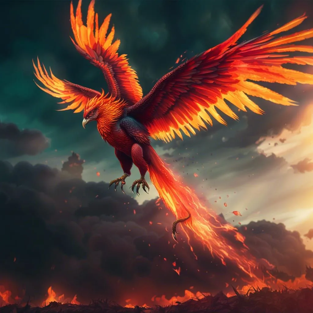 The phoenix is a mythical bird that is said to be a symbol of hope and renewal. It is said to live for 500 years, after which it bursts into flames and is reborn from the ashes. The phoenix is often depicted as a beautiful bird with red and gold feathers. It is also said to be very powerful and wise.