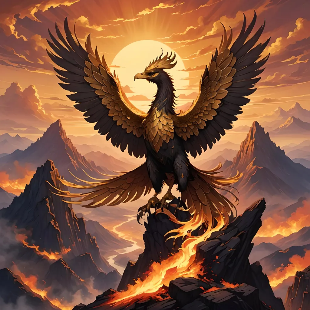 The phoenix is a mythical bird that is said to live for 500 years before bursting into flames and being reborn from its own ashes. It is a symbol of hope, renewal, and immortality. The phoenix is often depicted as a large, brightly colored bird with a long tail. It is often associated with fire and the sun. In some cultures, the phoenix is said to be a sacred bird that is associated with the gods.