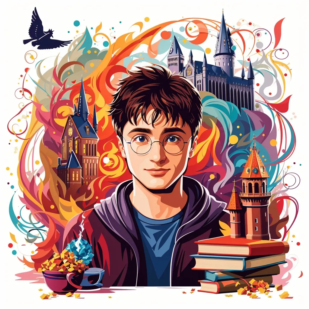 This is a picture of Harry Potter. He is the main character in a series of fantasy novels written by J.K. Rowling. The novels chronicle Harry's adventures as he attends Hogwarts School of Witchcraft and Wizardry. The series has been adapted into a number of films, video games, and other merchandise. Harry Potter is a popular character, and his stories have been enjoyed by people of all ages.